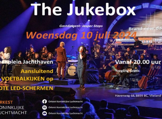 Optreden Orkest Koninklijke Luchtmacht - Pick what we play - Aansluitend voetbalkijken op grote LED schermen